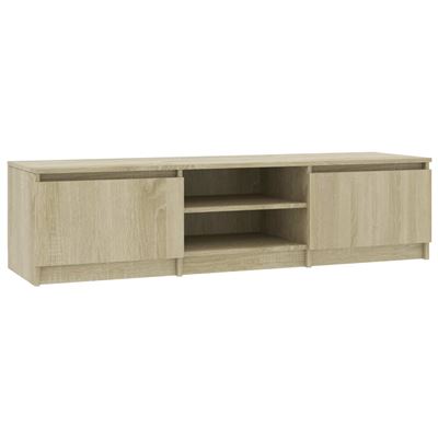 Mueble De Tv Vidaxl De Aglomerado Color Roble Sonoma 140x40x35,5 Cm
