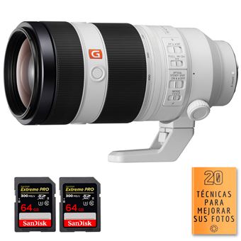 Sony FE 100-400mm f/4.5-5.6 GM OSS + 2 SanDisk 64GB Extreme PRO UHS-II SDXC 300 MB/s + PDF 20 técnicas para mejorar tus fotos - 1