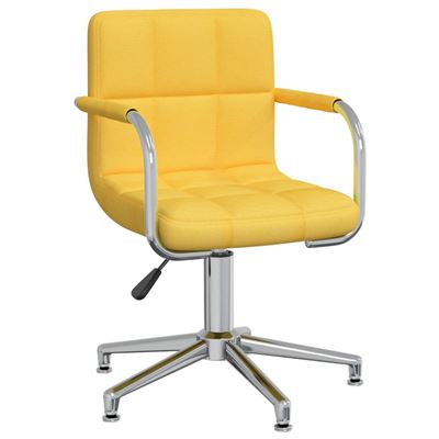 Vidaxl Amarilla/Mostaza Silla De Comedor Giratoria Tela 6,3 Kg
