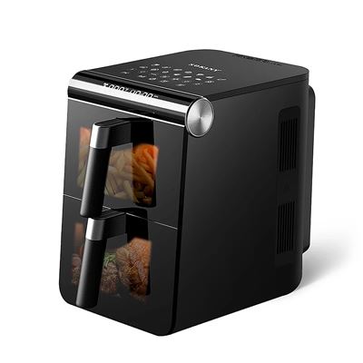 Freidora De Aire Dam Con Doble Compartimento De 6.5l 1700w+1700w De Potencia Negro