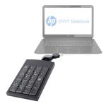 Teclado Numérico Negro Para HP Envy 6 1126sa Sleekbook De Alta Calidad Con Puerto USB Y Cable Retráctil Por DURAGADGET