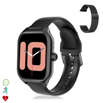 Smartwatch Dam Gts4 Plus. Corona Multifunción. 2 Correas Silicona Y Metal Negro