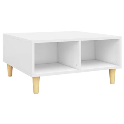 Vidaxl Blanca Mesa De Centro Aglomerado 60X60x30 Cm 12,83 Kg
