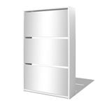 Mueble zapatero vidaLX, Blanco 3 compartimentos con espejo 63x17x102,5 cm