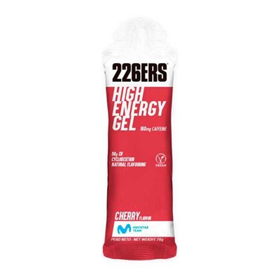 226ers High Energy Gel - 1 Gel X 60 Ml - Gel Energético - 200 Kcal Por Stick - Sabor Cereza