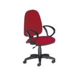Rocada Silla Escritorio barata oficina color roja despacho ajustable y con ruedas regulable en brazos burdeos diametro base 610 mm respaldo 490 420