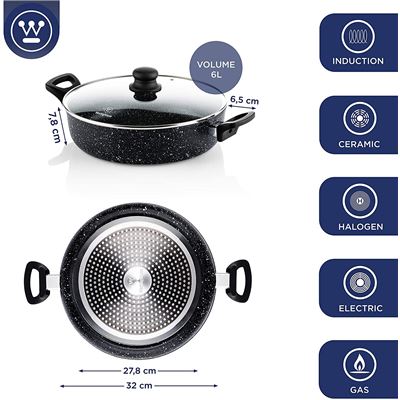 Westinghouse Performance Series Cacerola Baja - 32 cm Cazuelas Inducci –  Megaprojects