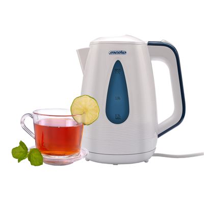 Hervidor De Agua Inalámbrico, Capacidad 1,7 L , Filtro Antical, Inalámbrico, Base 360º Apagado Auto Mesko Ms 1261 2200w Blanco
