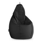 Happers Xl Indoor en forma de pera negro puff polipiel interior