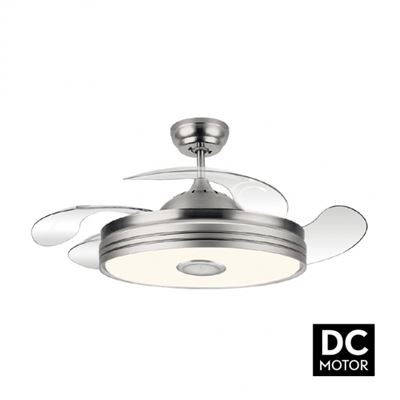 Ventilador De Techo Fabrilamp Led Matanuska Regulable Con Control Remoto 72w 3cct 6120lm Ip20 Níquel