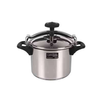 Olla A Presión Clásica Modelo Polenta 8 Litros De Inducción Y Antiadherente En Acero Inoxidable