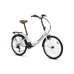 Bicicleta Plegable Moma Bikes Urbana SHIMANO TOP CLASS 24" Alu, 6V. Sillin Confort Blanco