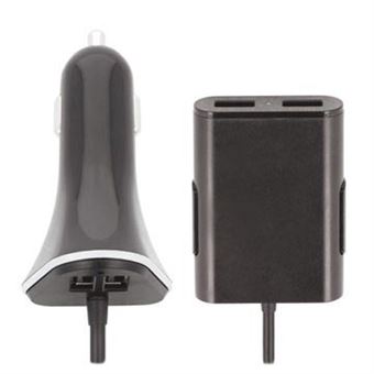 Adaptador Cargador Conector Mechero de Coche USB Negro para Smartphones  Tablets