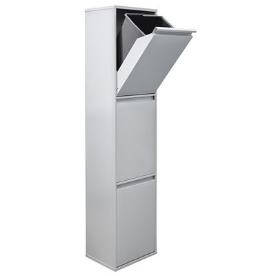 Cubo De Basura Y Reciclaje De Acero De 3 Compartimentos Arregui Basic Cr302-b, 3x17l 51l Gris