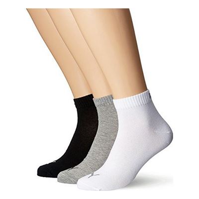 Quarter Plain Unisex adulto pack 3 calcetines deportivos puma pares talla 3942 blanco 18