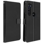 Funda Motorola G pro avizar libro billetera negro vintage soporte –