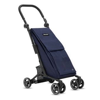 Carro de la compra Playmarket Pocket, plegado compacto, 4 ruedas, con freno, azul - 1
