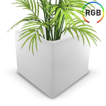 Macetero LED RGB Decorativo 40x40 cm con Mando Orientable Aluminio 7hSevenOn Outdoor
