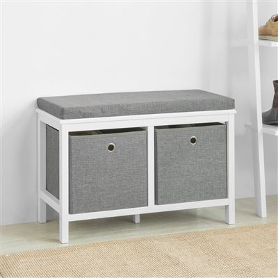 Mueble Recibidor Zapatero Con Perchero Gris+blanco con Ofertas en