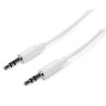 Cable StarTech.com Cable 1m 1 metro Slim Delgado de Audio Estéreo Mini Jack Plug 3,5mm - Blanco - Macho a Macho