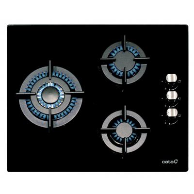 Placa De Gas Cata Cci 6021 Bk 3 Fuegos 60cm Negro
