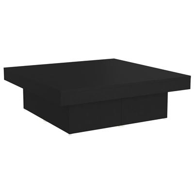 Vidaxl Negro Mesa De Centro Aglomerado 90X90x28cm