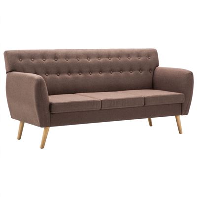 Sofá de 3 plazas vidaXL, tapizado de tela 172x70x82 cm Marrón