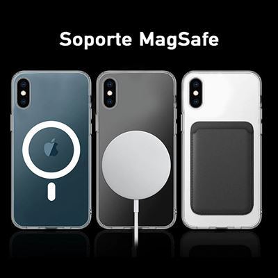 Funda MagSafe transparente y metal iPhone X / Xs (azul) 