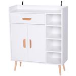 Aparador Homcom blanco 80x29,5x96 cm tablero de partículas