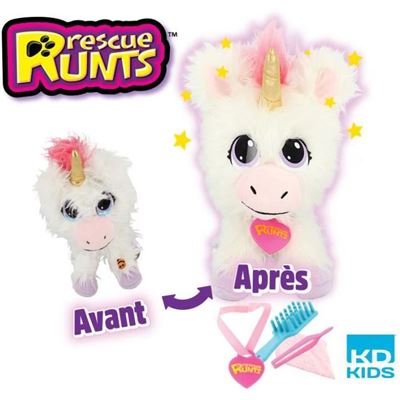 Peluche unicornio para adoptar Rescue Runts