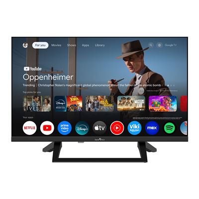 Tv Led 24" Smart Tech Hd Google Tv Smart Tv Adaptador 12v Bluetooth Negro E