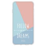 Funda de Silicona TechCool para Iphone 6 Plus / Iphone 6S Plus, Frase Follow your dreams Fondo tricolor