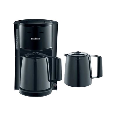 Cafetera De Goteo Con 2 Jarras Termo 8 Tazas Severin Ka 9252 - 1000 W Negro