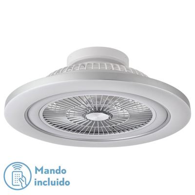 Ventilador De Techo Fabrilamp Led Mato Regulable Con Control Remoto 72w 3cct 6120lm Ip20 Ø158cm Níquel