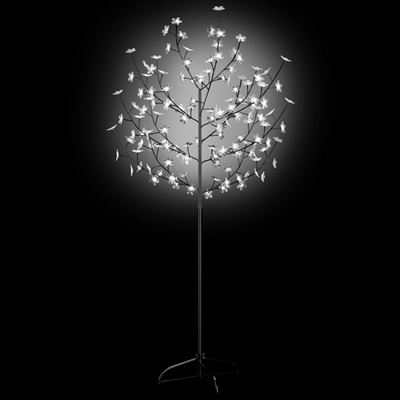 Árbol de flores de cerezo artificial blanco, 150 cm