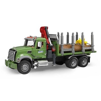 Bruder 2824 Mack Camión De Transporte De Madera De Granito Con Grúa Y Troncos De Madera Escala 1:16 61 Cm