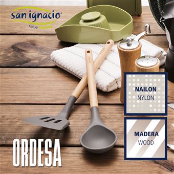 Set Utensilios de Cocina Silicona SAN IGNACIO Ordesa 3 pzas - Madera