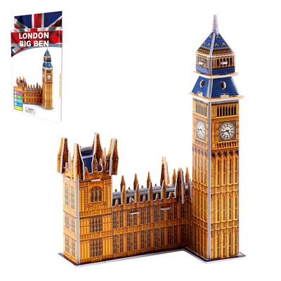 Puzle 3d Damde Cartón Del Big Ben Situado En Londres 34 Piezas Marrón