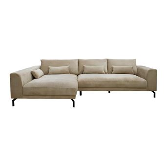 Sofa En Forma De L Relleno Con Espuma De Alta Densidad Derecho  Beige