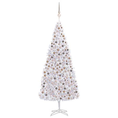 Árbol de Navidad vidaXL 500 cm artificial con LED y bolas blanco