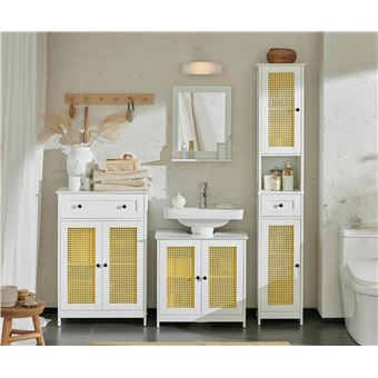 Armario Alto para baño SoBuy BZR70-W con 1 Cajón y 2 Puertas, Armarios, Los  mejores precios