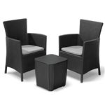 Conjunto de muebles de jardín Allibert modelo Iowa 3 piezas gris grafito