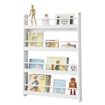 Librería infantil para niños SoBuy KMB08-W con 4 estanterías blanco H118cm