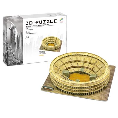 Puzle 3d Damde Cartón Del Coliseo En Roma 84 Piezas Multicolor