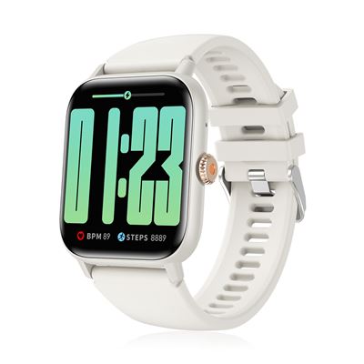 Smartwatch Dam Qs13 Monitor De Glucosa, De Tensión Y Oxígeno Blanco