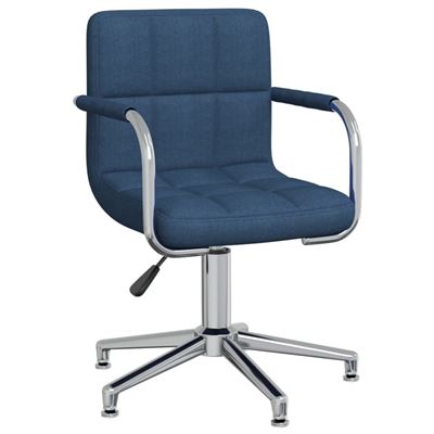 Vidaxl Azul Silla De Comedor Giratoria Tela 6,3 Kg
