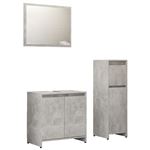 Conjunto de muebles de baño 3 piezas vidaXL aglomerado gris hormigón 28 kg