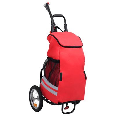 Remolque carrito de carga para bicicleta vidaXL plegable rojo y negro