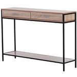 Mesa para recibidor Homcom roble 120x30x81,5 cm metal