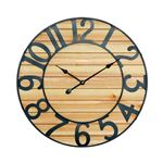 Reloj de Pared Vintage Negro/Madera Clara Ø60cm Thinia Home